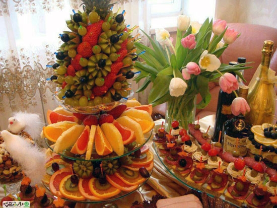 تزیین وسایل سفره شب یلدا عروس + تصاویر