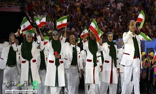 رزه کاروان ایران در افتتاحیه المپیک ۲۰۲۰ با لباس رسمی
