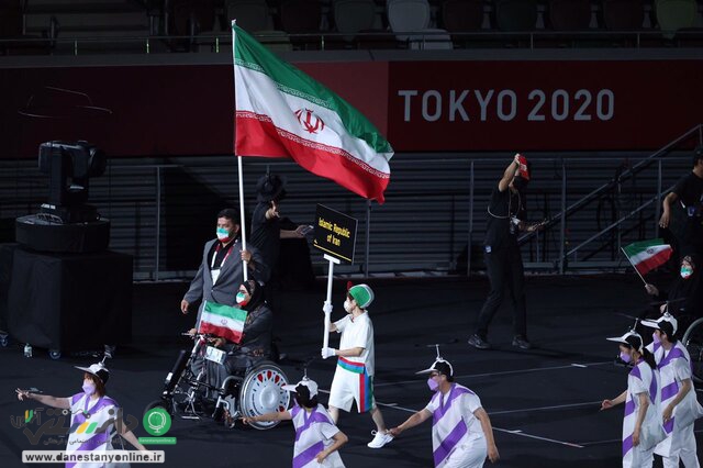رژه کاروان ایران در افتتاحیه پار المپیک توکیو