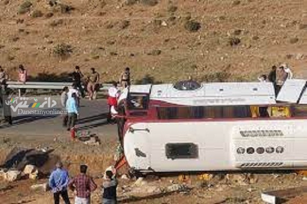 واژگونی اتوبوس خبرنگاران