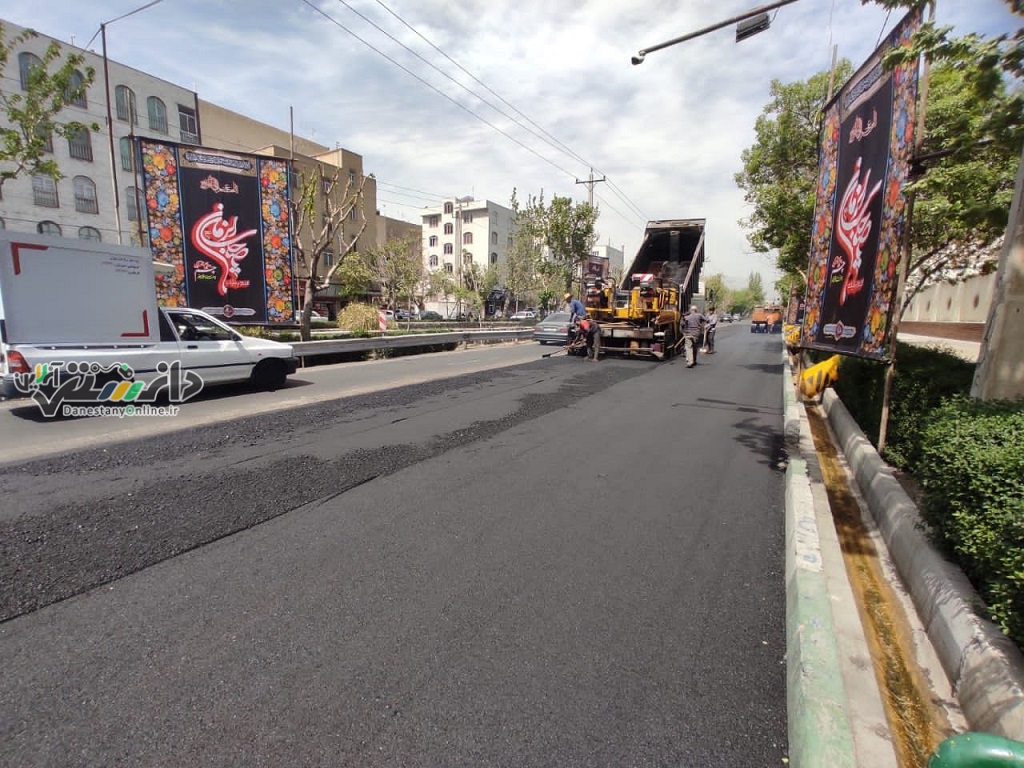 اجرای عملیات روکش آسفالت مکانیزه در منطقه 14