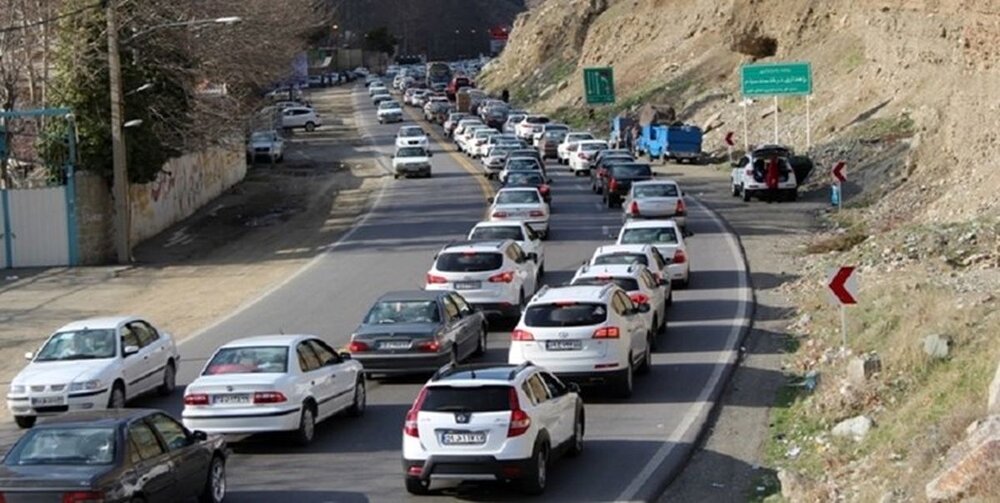 ترافیک سنگین در جاده چالوس