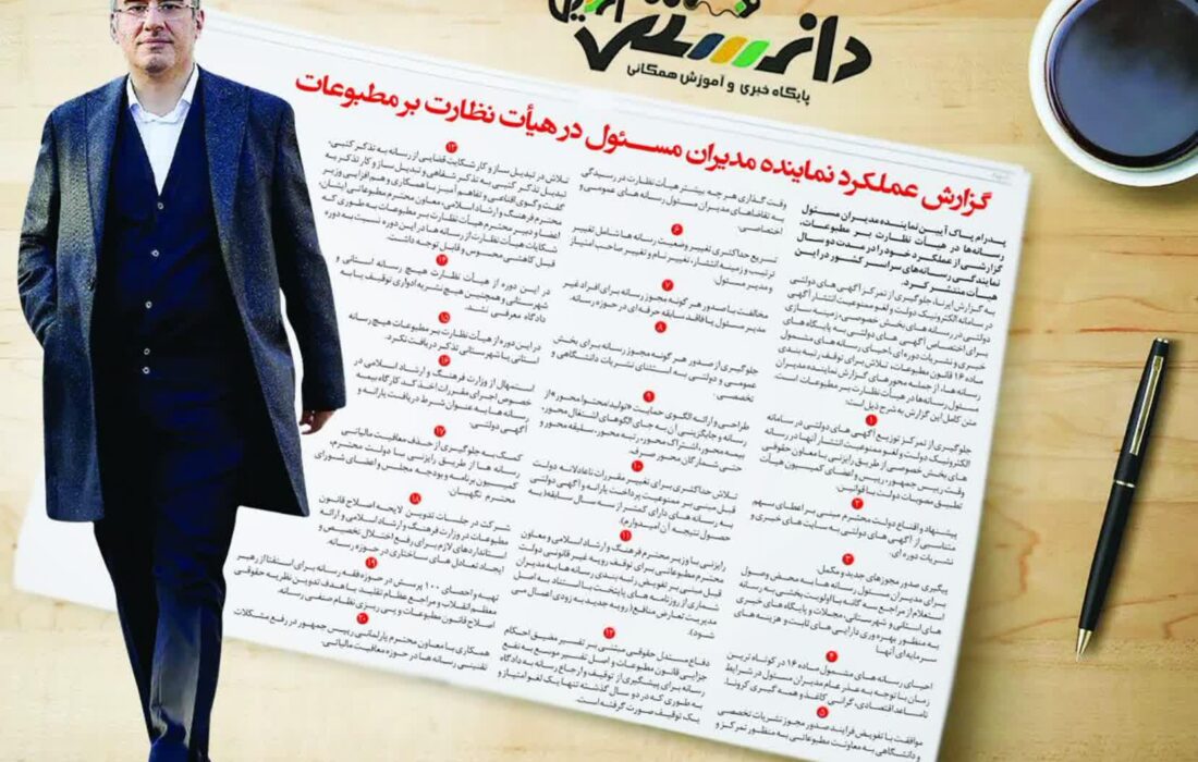 گزارش عملکرد نماینده مدیران مسئول در هیأت نظارت بر مطبوعات