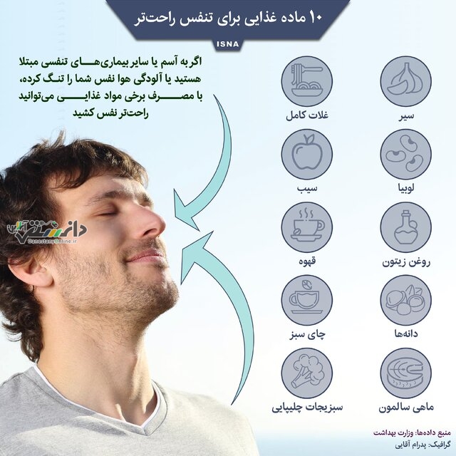 کدام مواد غذایی در زمان آلودگی هوا مناسب تر است؟/اینفوگرافیک