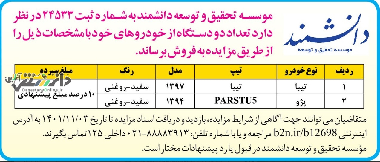 انتشار آگهی در پایگاه خبری