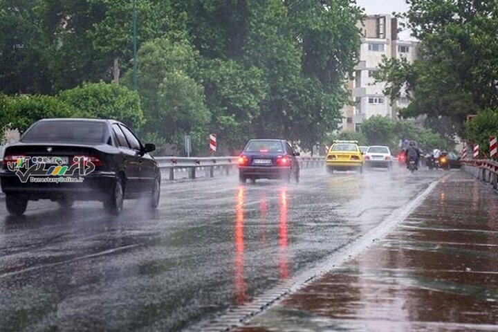 بارش باران در جاده چالوس