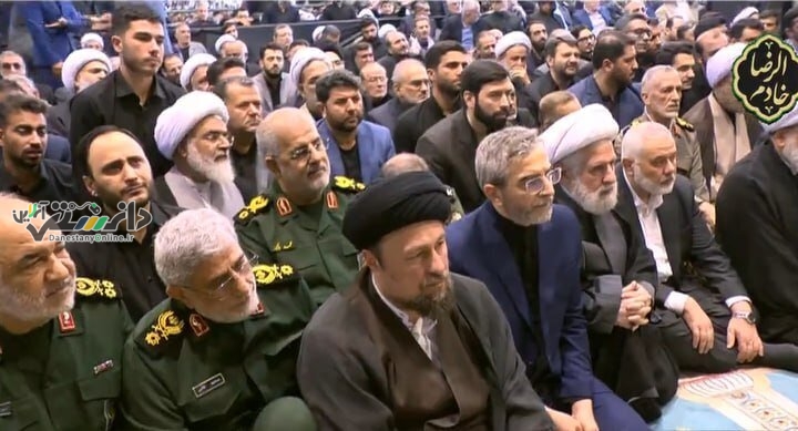 تصاویر حضور سردار سلامی، سردار قاآنی و باقری کنی در مراسم تشییع پیکر رئیسی و همراهان