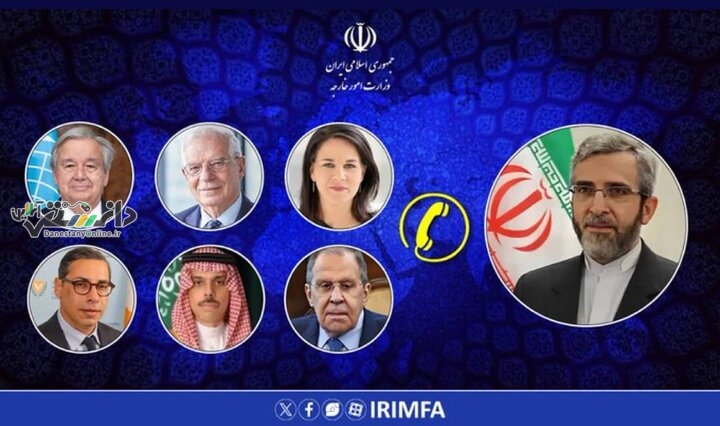 گفتگوی تلفنی باقری کنی با وزیران خارجه در مورد جنایت رژیم صیهونیست