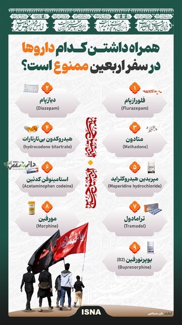 همراه داشتن چه داروهایی در سفر اربعین ممنوع است؟+اینفوگرافی
