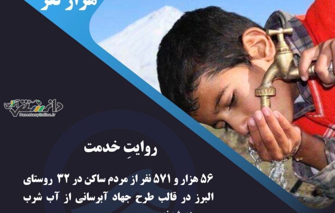بهره مندی بیش از ۵۶ هزار روستانشین البرزی از نعمت آب شرب و پایدار، محقق شد