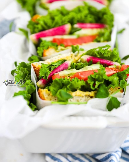 ساندویچ گیاهی بسیار ساده و خوشمزه