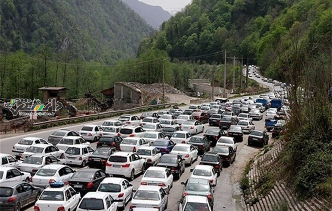 ترافیک سنگین در محور آزادراه تهران _ کرج و محور چالوس
