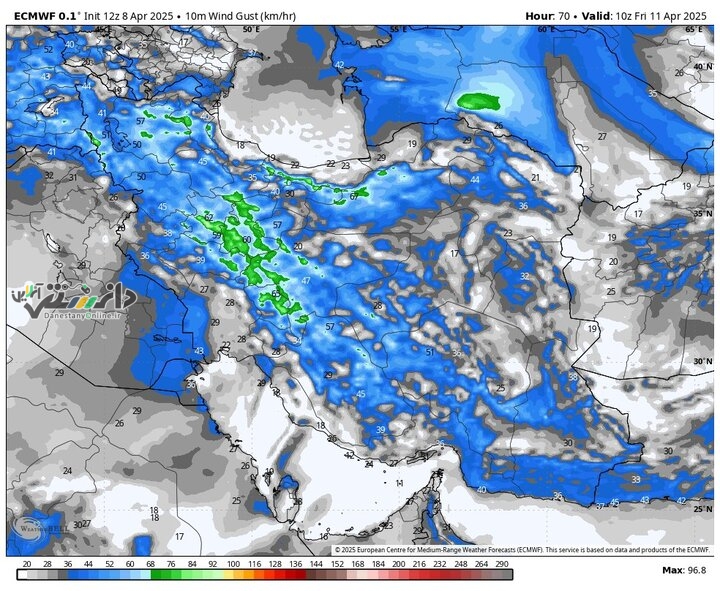دانستنی هواشناسی/هواشناسی ایران ۲۱ فروردین