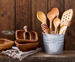 دانستنی سبک زندگی/روش ضد عفونی براق کردن ظروف چوبی آشپزخانه