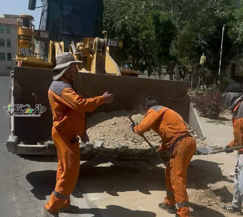 پاکسازی خیابان های مهستان در طرح پاکداشت محله