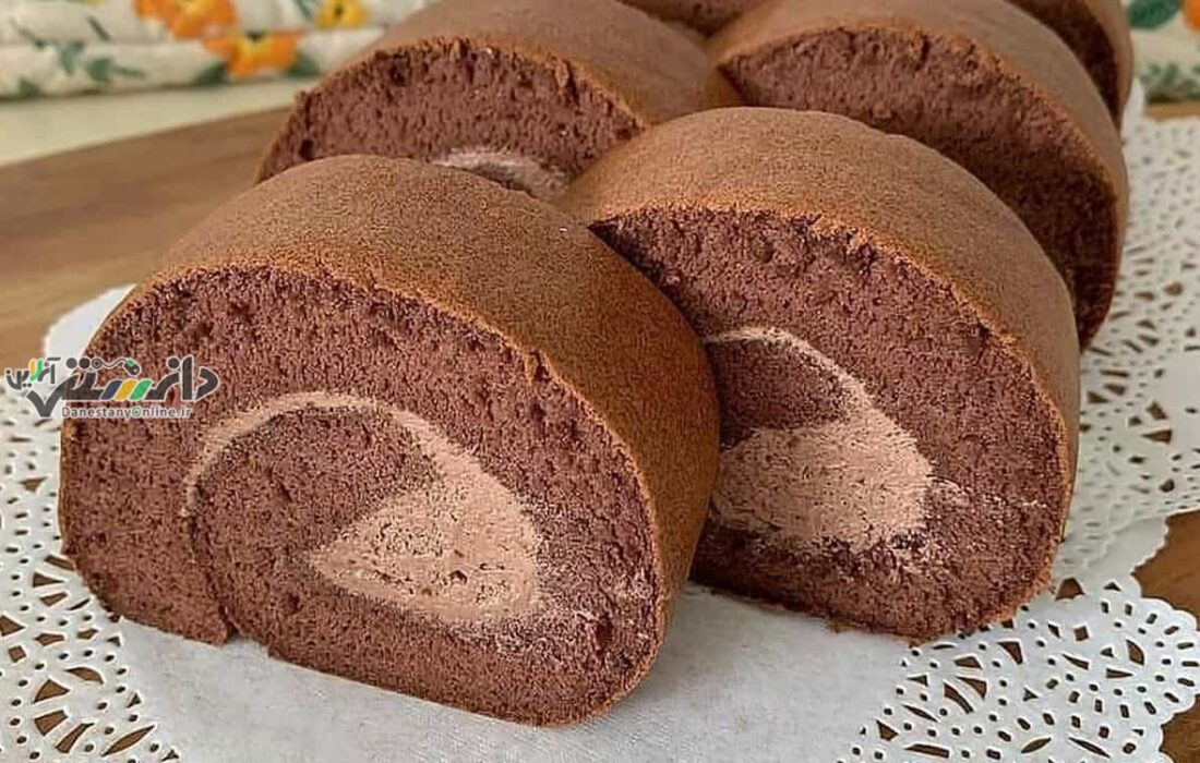 دانستنی آشپزی/طرز تهیه رولت شکلاتی خامه ای با روکش شکلات