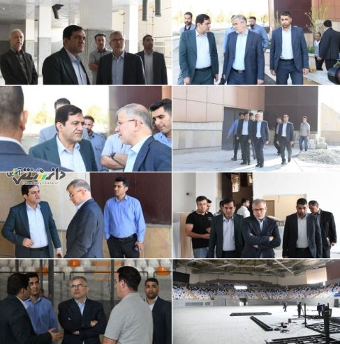 بازدید استاندار البرز به همراه سرپرست اداره کل ورزش و جوانان از پروژه سالن ۶ هزار نفری مجموعه ورزشی انقلاب اسلامی کرج