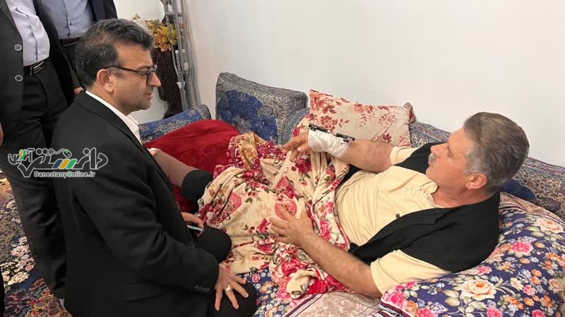 دیدار مدیرکل راهداری و حملونقل جادهای البرز با راهدار حادثهدیده حین خدمت